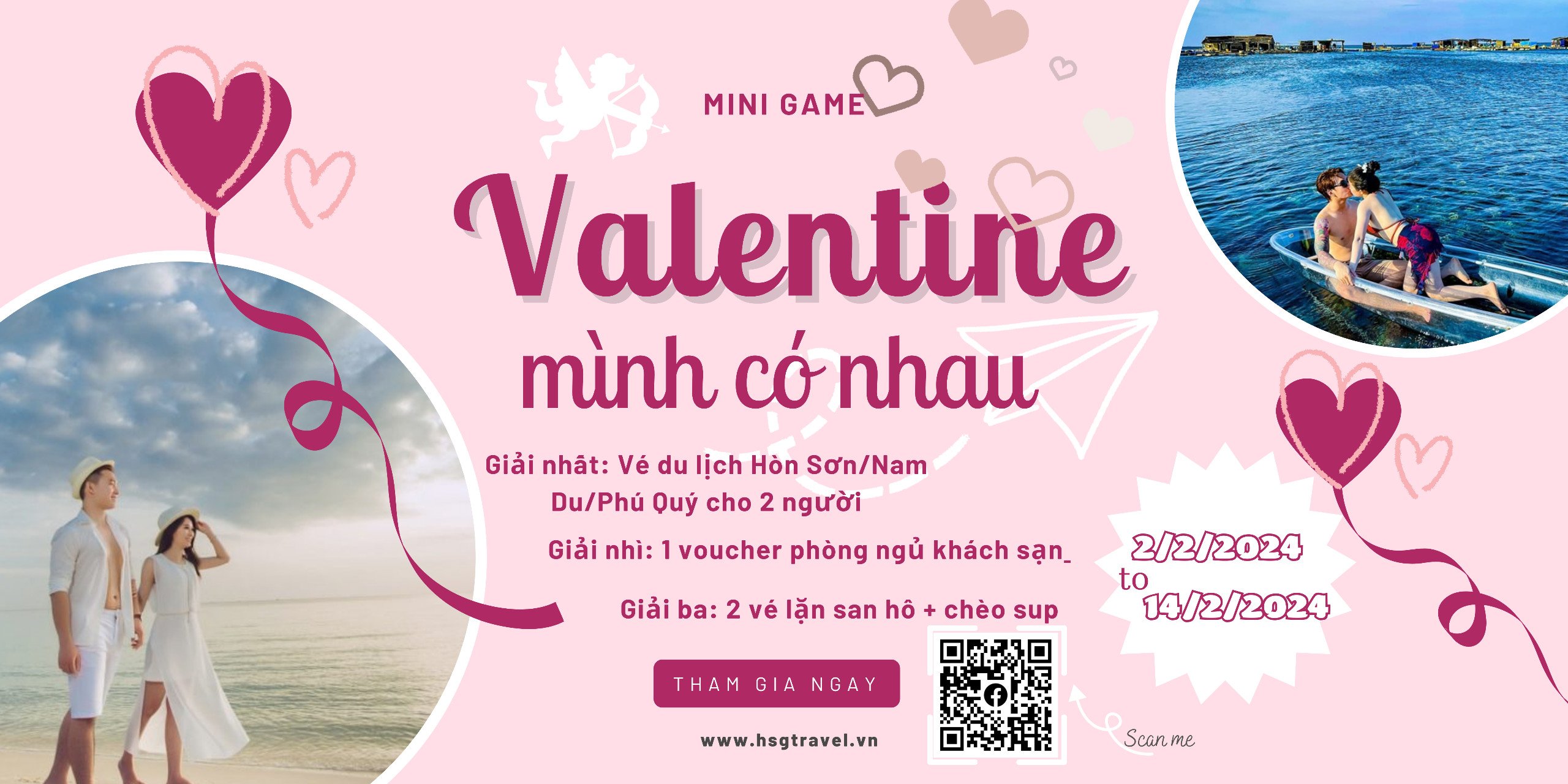 Chương trình Valentine - Mình có nhau 2024 - Giải thưởng du lịch cặp đôi (Couple Travel)